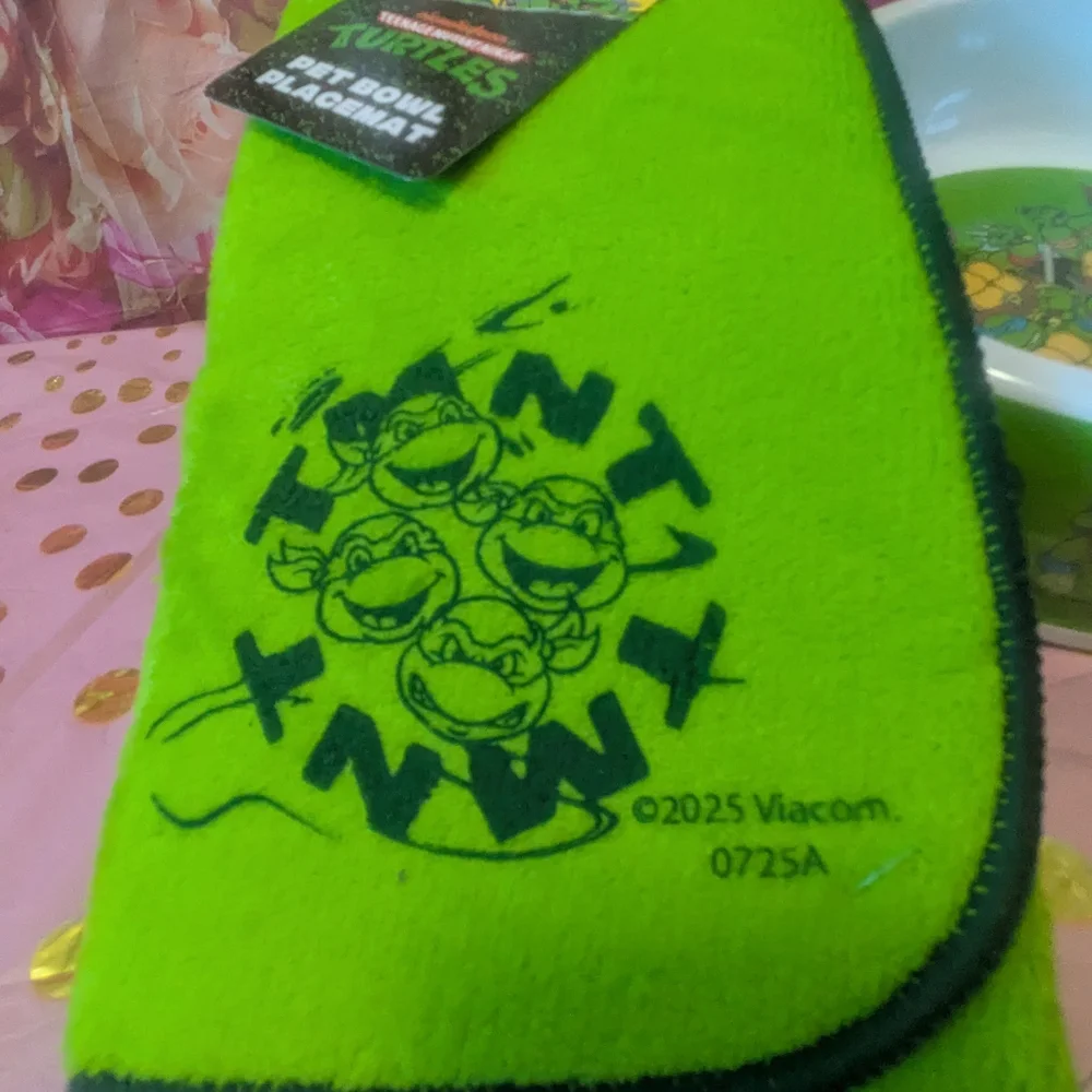 Nickelodeon Green Dog Bowl with Ninja Turtles Design